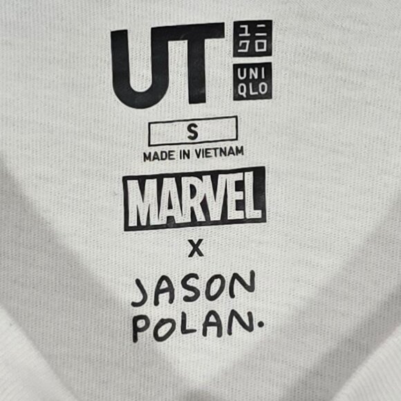 UT Marvel X Jason Polan SPIDERMAN SS Crewneck Embroidered Pocket T-Shirt White S - Picture 3 of 4